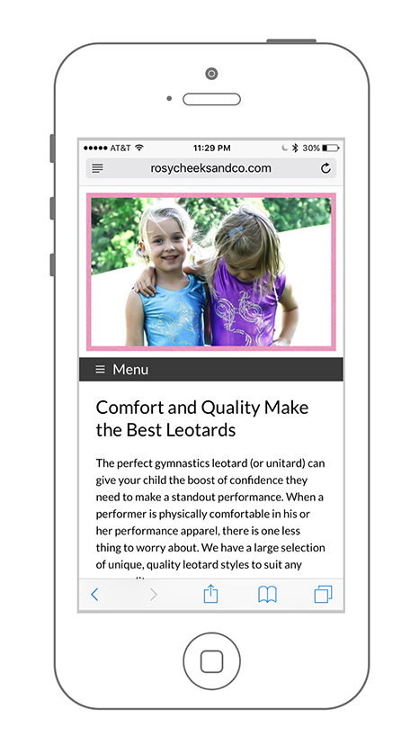 Mobile Friendly Website Design & UX Rosy Cheeks