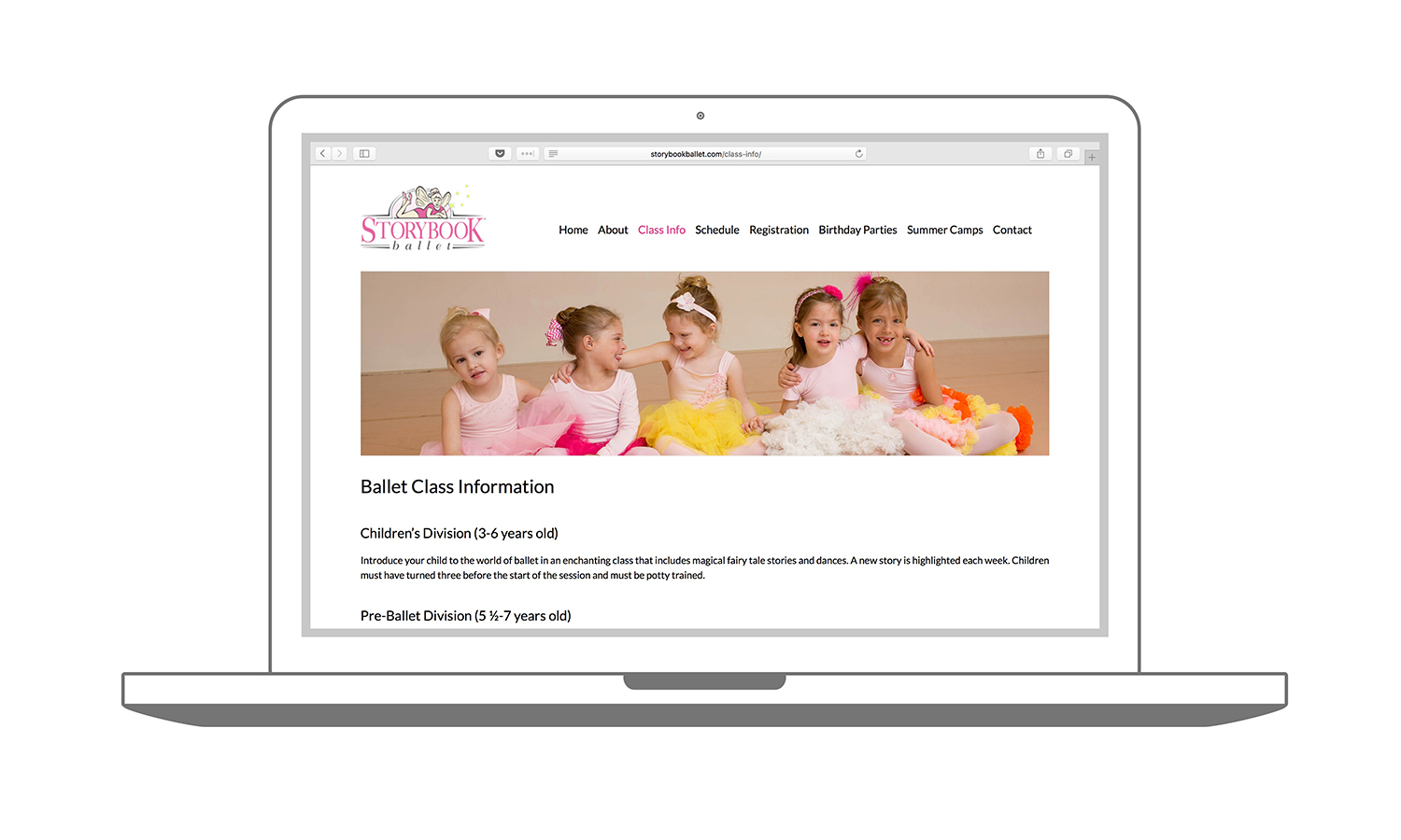 Website Design Madison WI Storybook Ballet