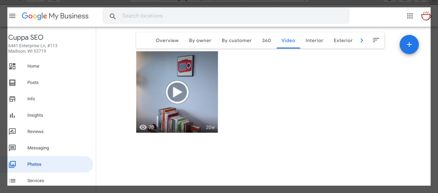 Google My Business Uploading Video Cuppa SEO