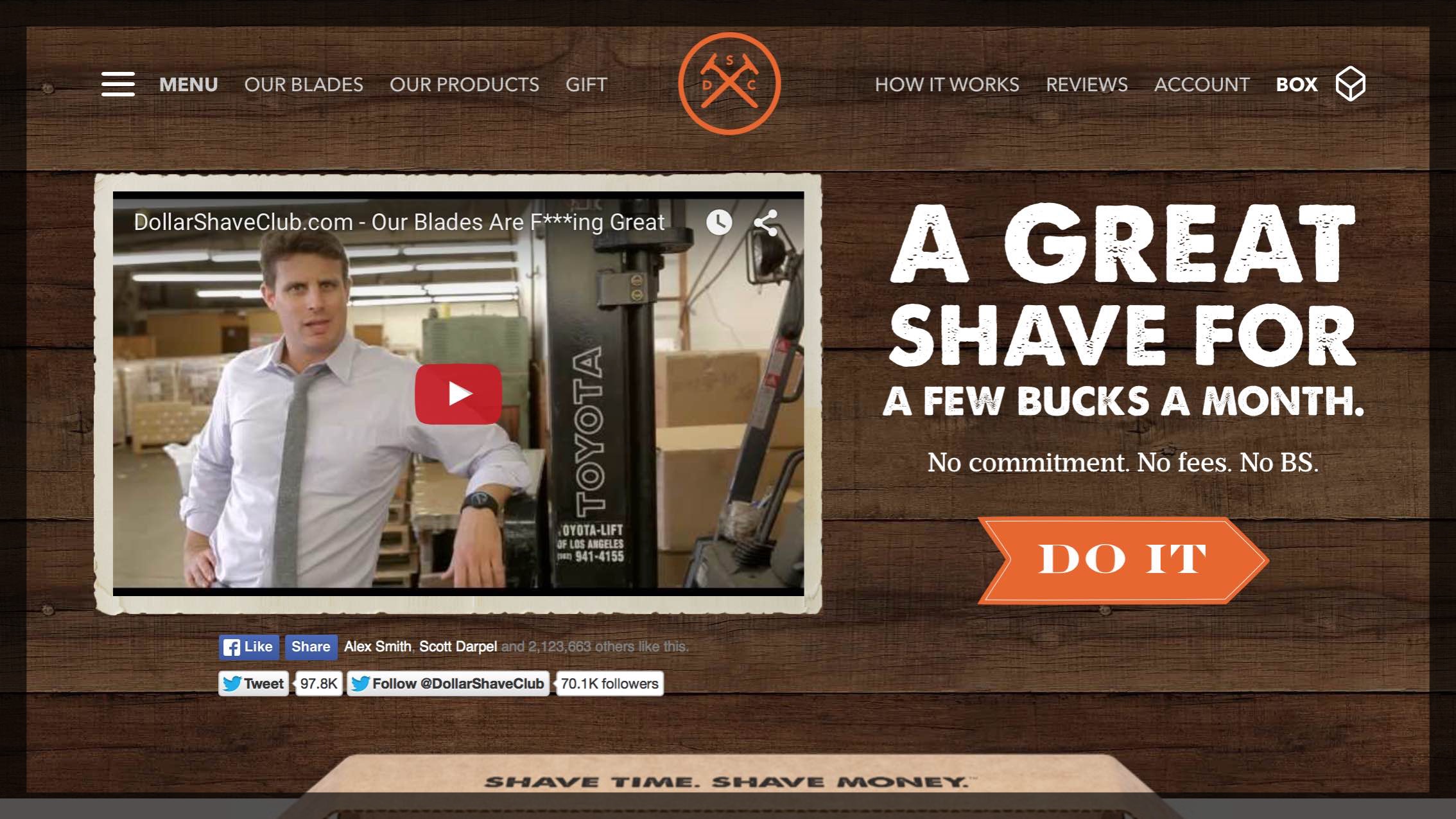 Dollar Shave Club Website Design Good UX